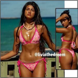 Beach Bunny Ella Triangle Top DD & Thong Bottom M or XL $216